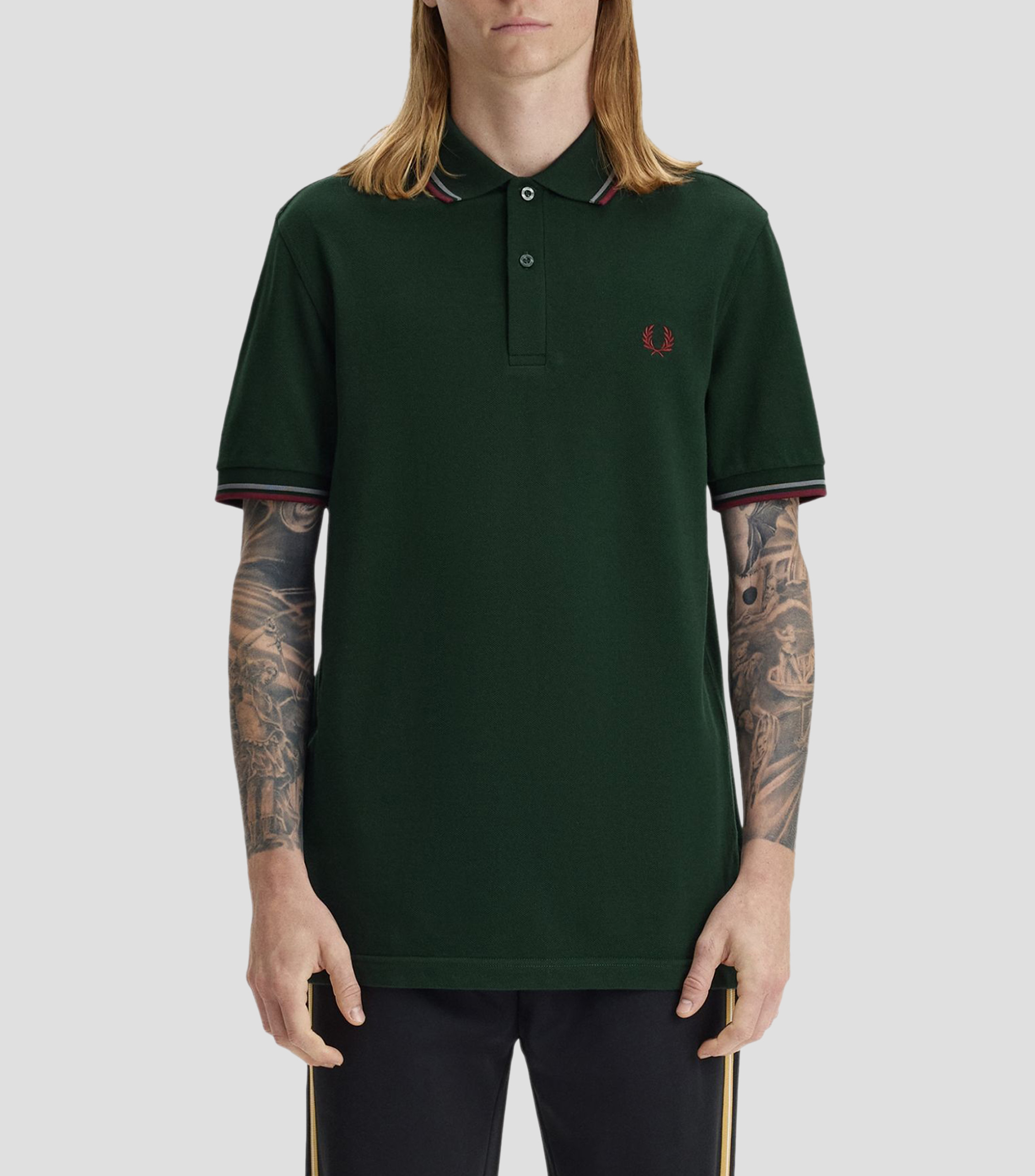 Playera tipo polo manga corta lisa Hombre
